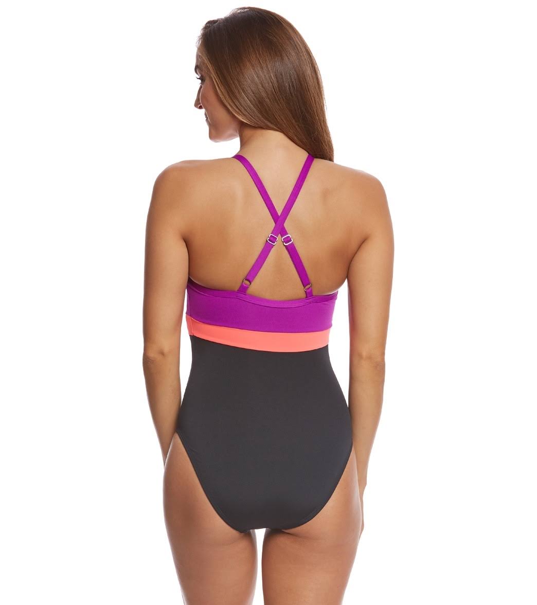 Black Purple Coral One Piece Z580
