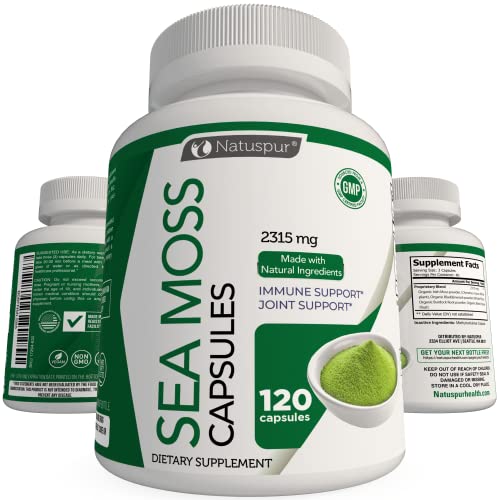 Organic Irish Sea Moss Bladderwrack and Burdock Root 120 Capsules M3080
