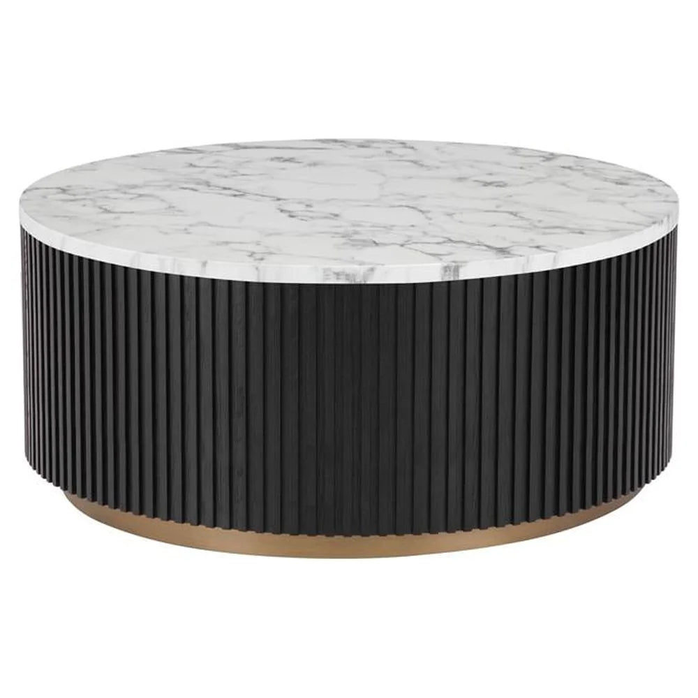 Faux Marble & Wood Coffee Table Q7578