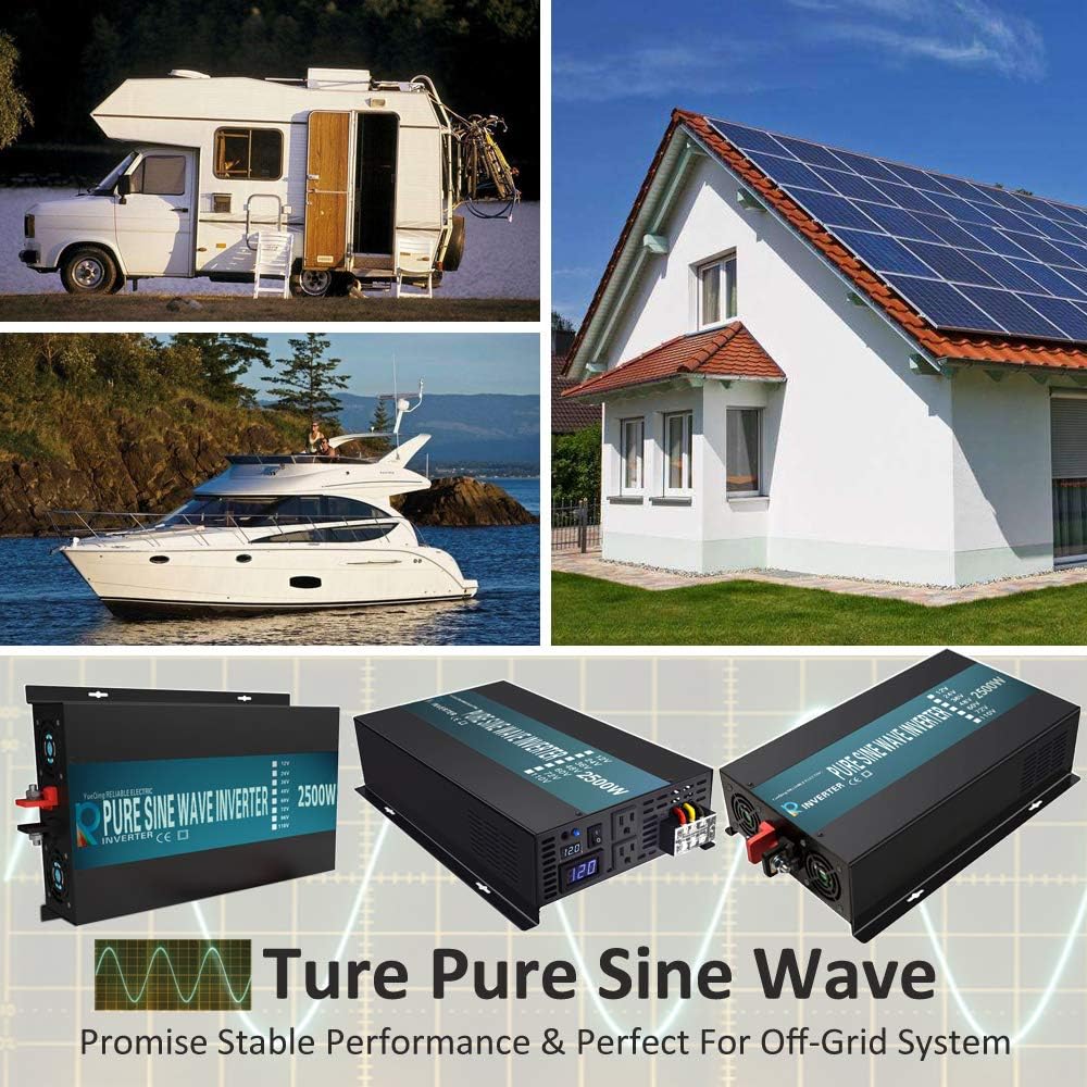 2500W Pure Sine Wave Power Inverter 24V DC to 120V AC O600