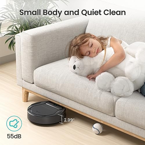 Robot Vacuum Cleaner, Super Thin, Powerful Suction, Quiet, Self-Charging, Grey N138187