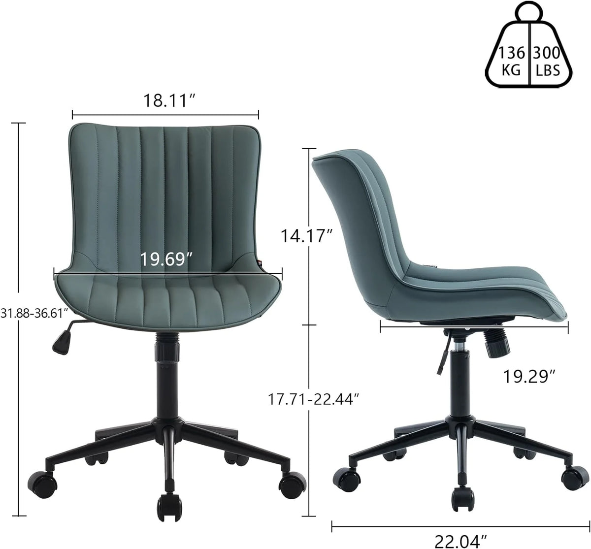 Pink Faux Leather Office Chair with Wheels B53332