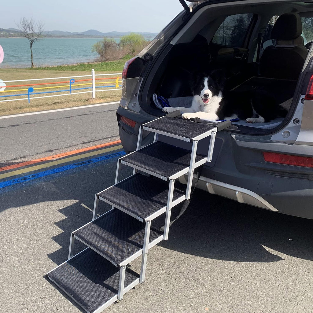 Lightweight Aluminum Foldable Dog Steps with Nonslip Surface D508739