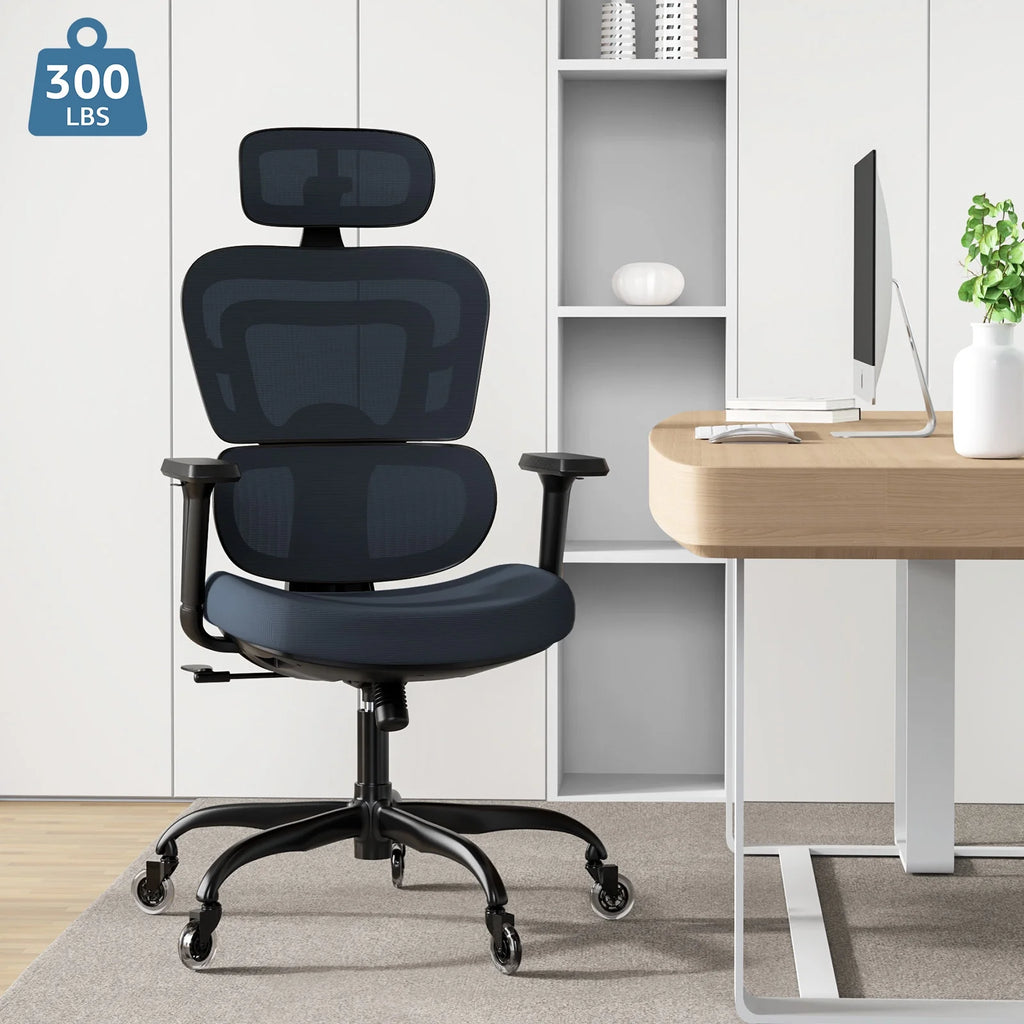Ergonomic Mesh Office Chair with Lumbar Support and Wheels, Black N92611