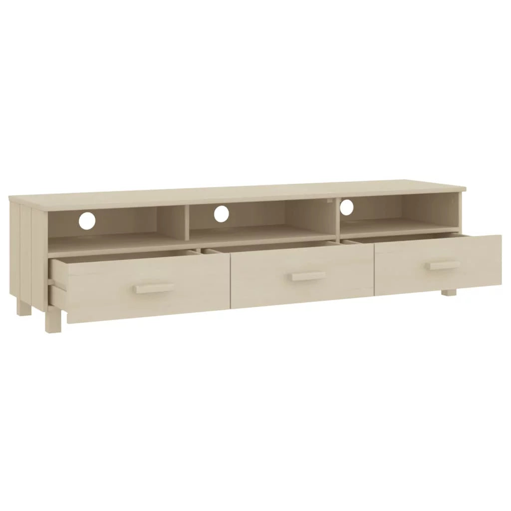 Honey Brown Solid Wood Pine TV Stand U56465