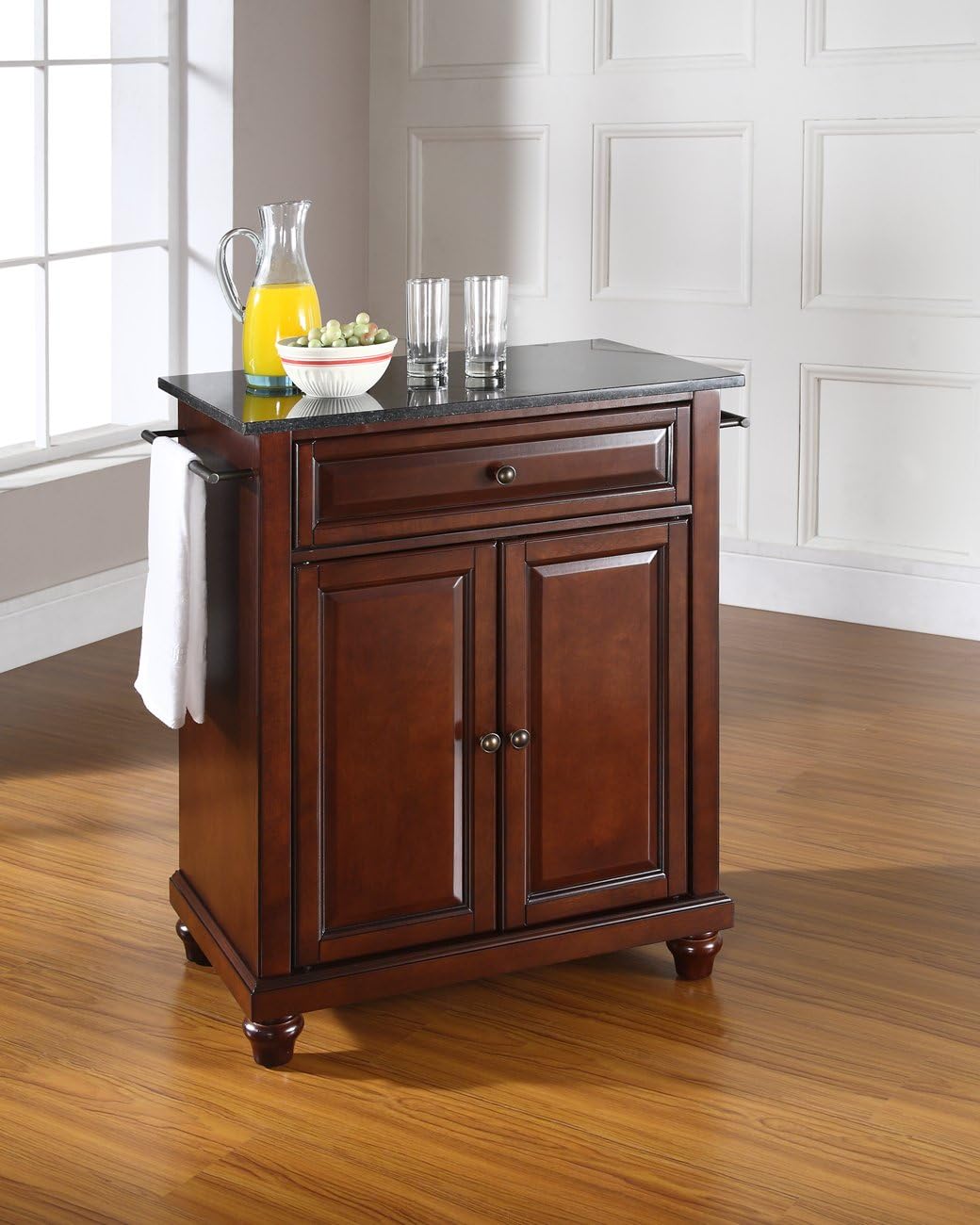 Compact Kitchen Island with Gray Granite Top Z7288