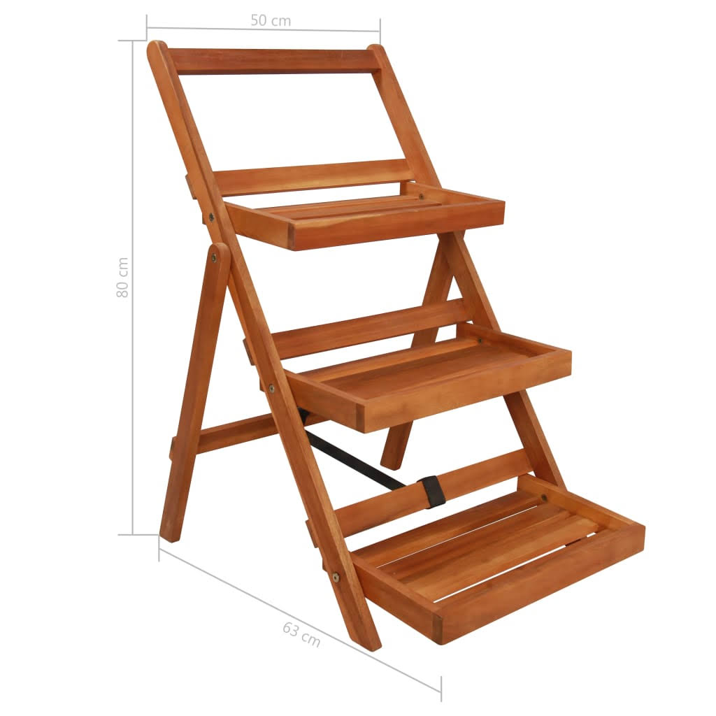 3-Tier Solid Acacia Wood Plant Stand M409180