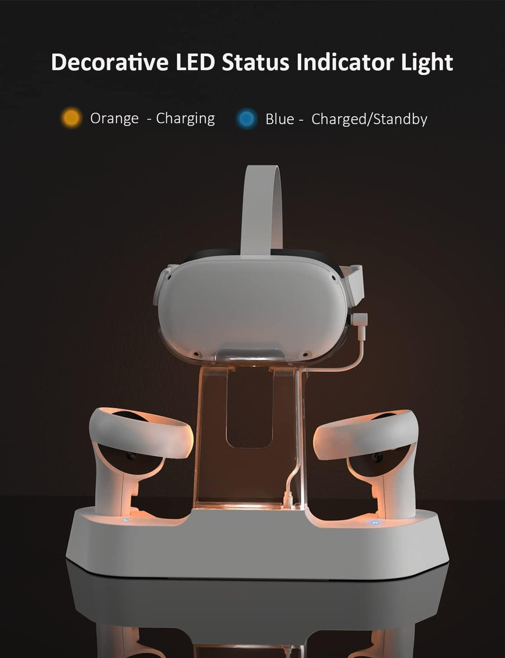 Charging Dock with LED Light, Headset Display Stand and Controller Mount X378