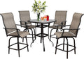 Swivel Bar Stools Set with All-Weather Metal Frame M85369