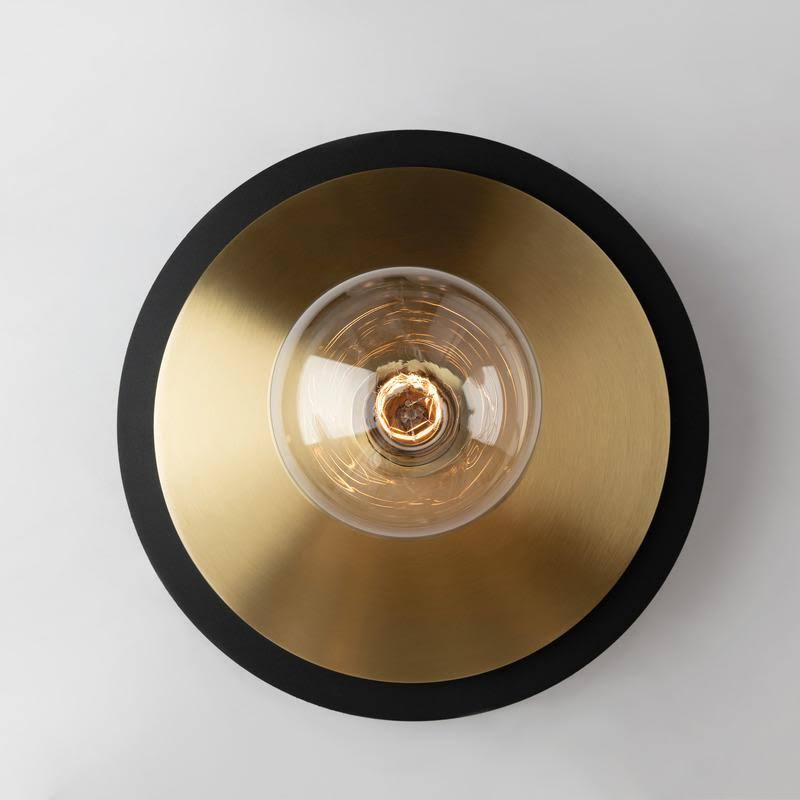 1 Light Large Flush Mount Aged Brass/Black V59887