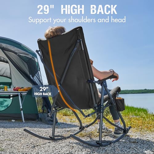 Oversized Folding Rocking Camping Chair with Carry Bag, Blue F723793