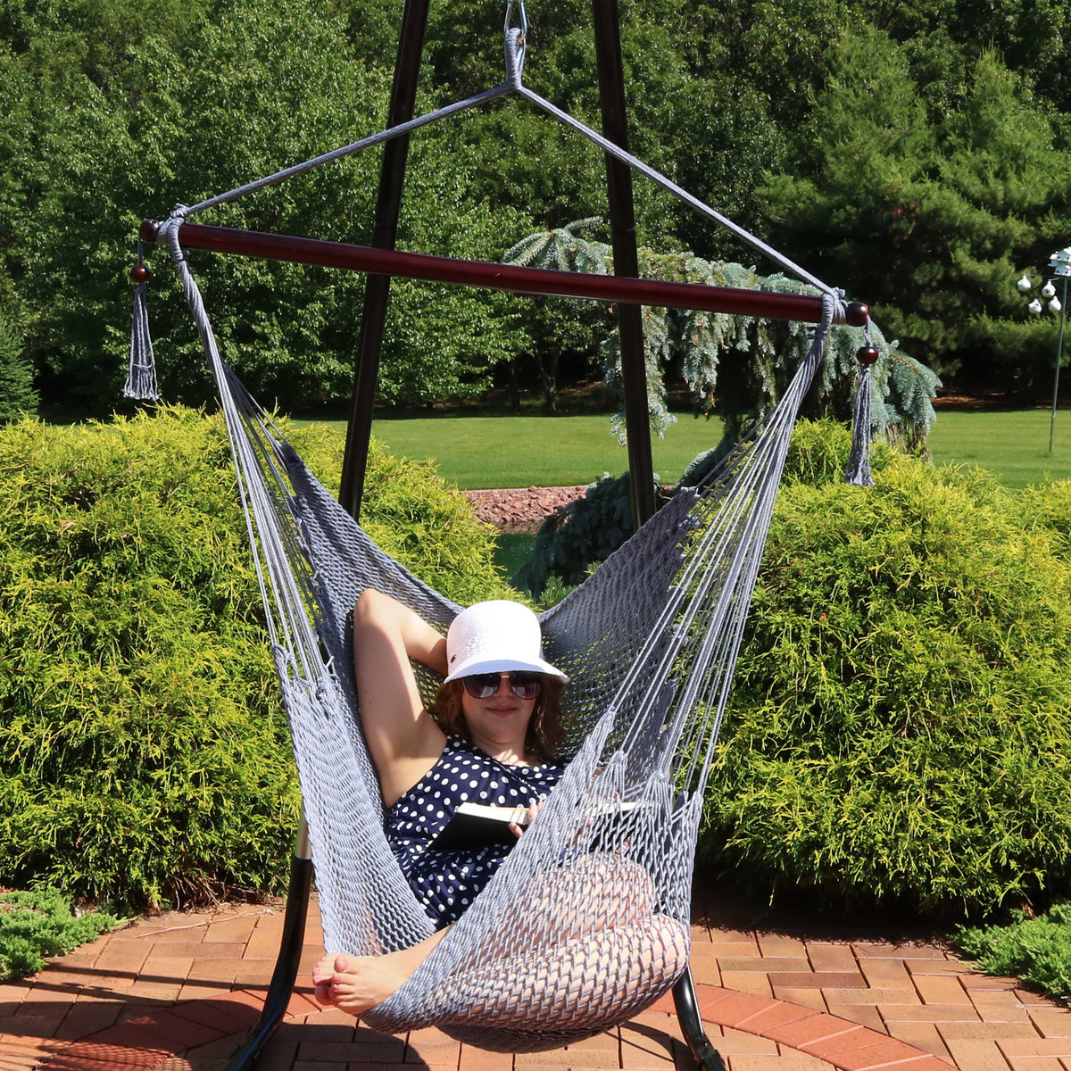 Rope Hanging Hammock Chair Swing - Gray T293396