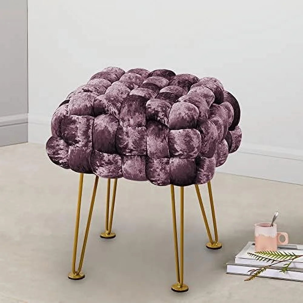 Black Soft Upholstered Ottoman Bench 16"x16"x16" F456