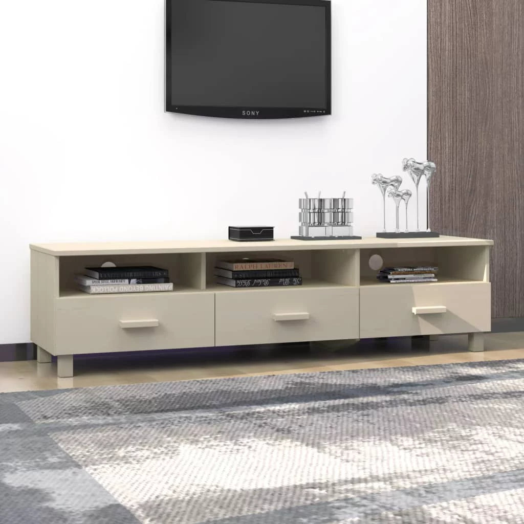 Honey Brown Solid Wood Pine TV Stand U56465