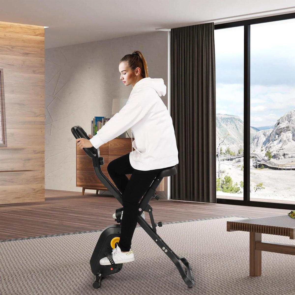 Adjustable Folding Stationary Exercise Bike I7587