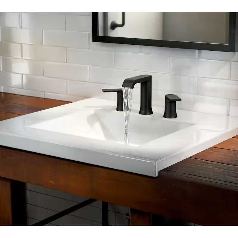 8 in. Widespread Double Handle Bathroom Faucet in Matte Black F70022