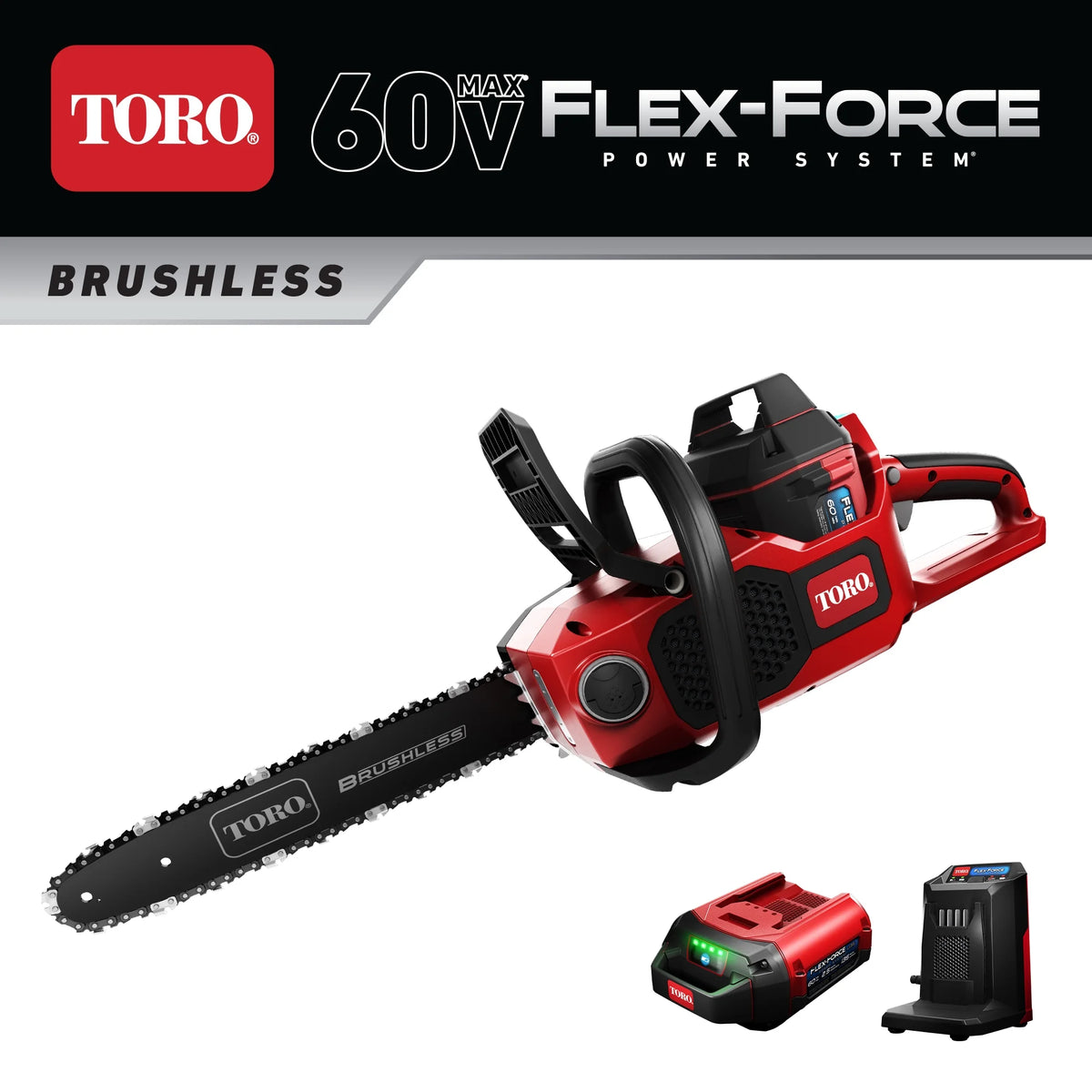 60V 16 Electric Brushless Chainsaw with Battery & Charger J439