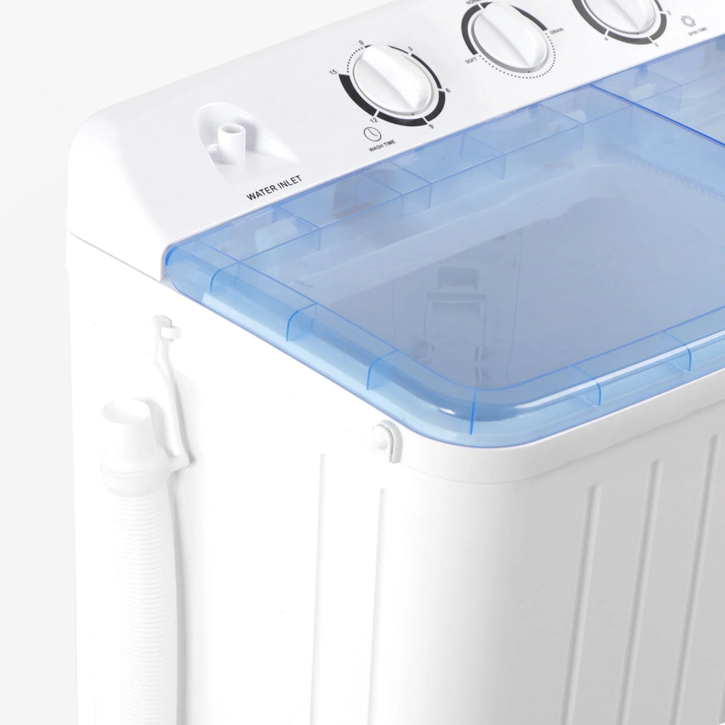 2 in1 Portable Mini Washing Machine Top-Load Twin Tub Washer Spin Dryer, White K738