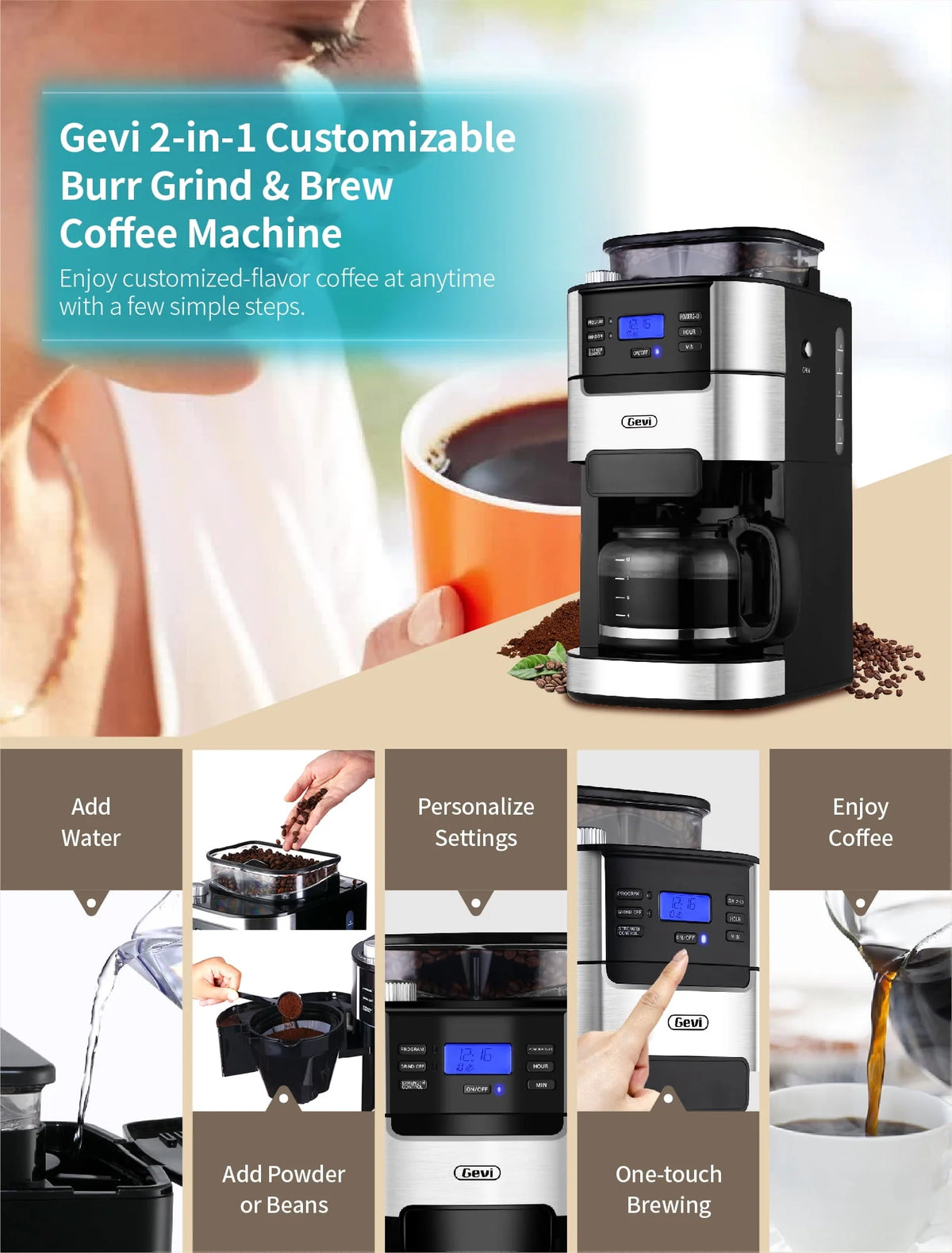10-Cup Programmable Grind and Brew Coffee Maker G81234