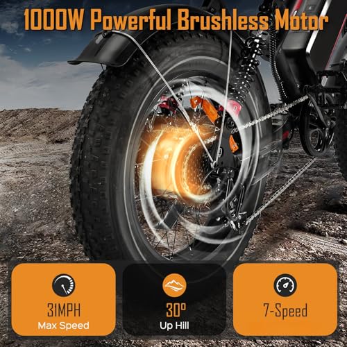 1000W 20" Fat Tire Electric Bike N3333