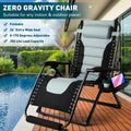 Zero Gravity Chair Oversized Adjustable Recliner 350 lbs Steel Mesh Black Gray J586591