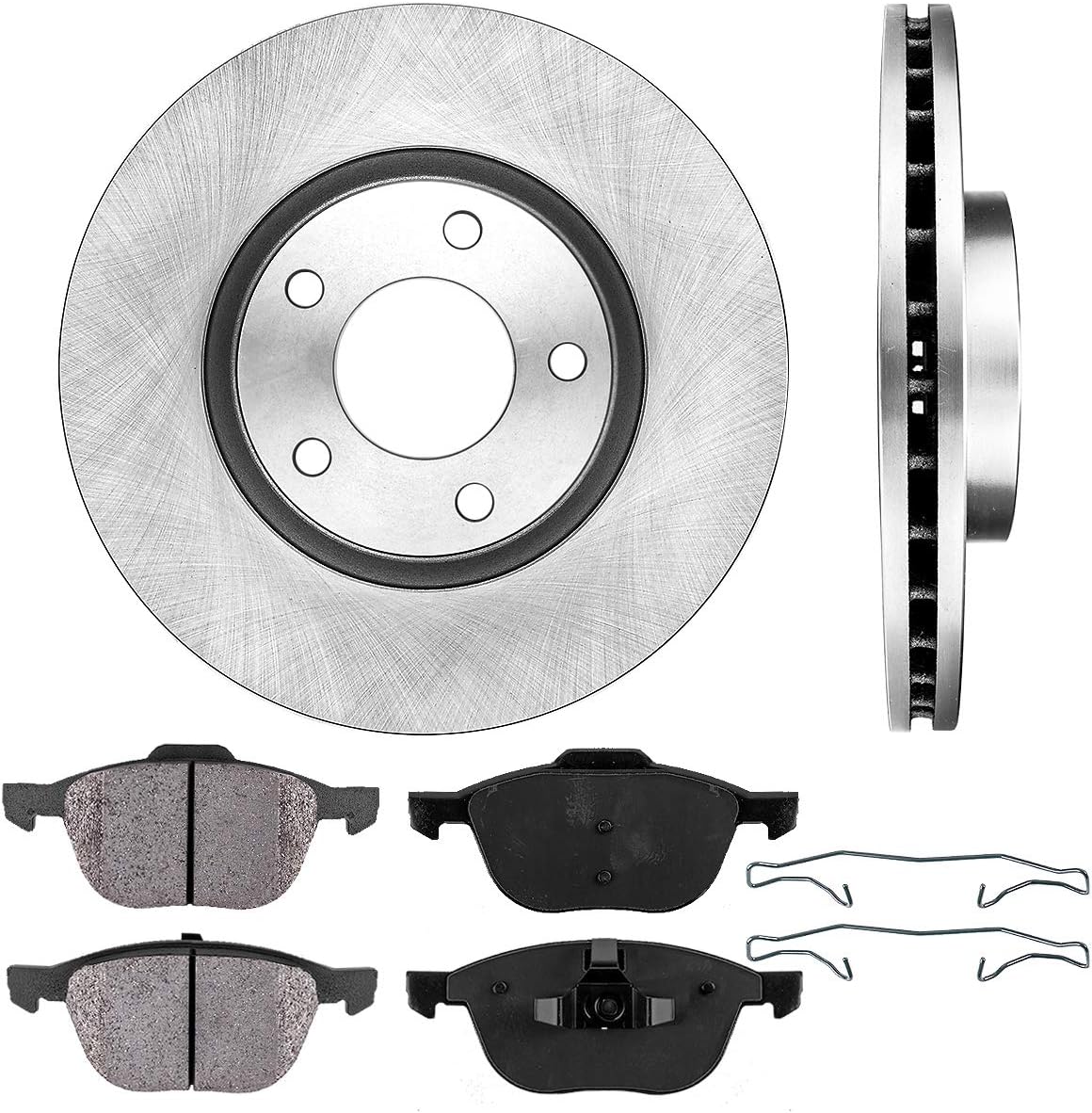 299.8 mm 5 Lug Brake Disc Rotors + Ceramic Brake Pads + Clips F41798