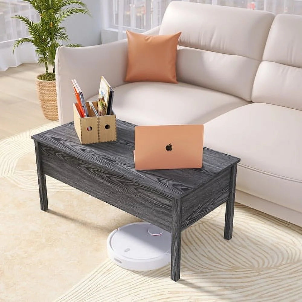 Dark Grey Oak Lift-Top Coffee Table with Storage Q198
