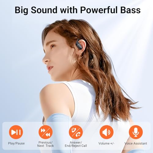 Wireless Earbuds Bluetooth Headphones with Earhooks ENC Mics Black M266
