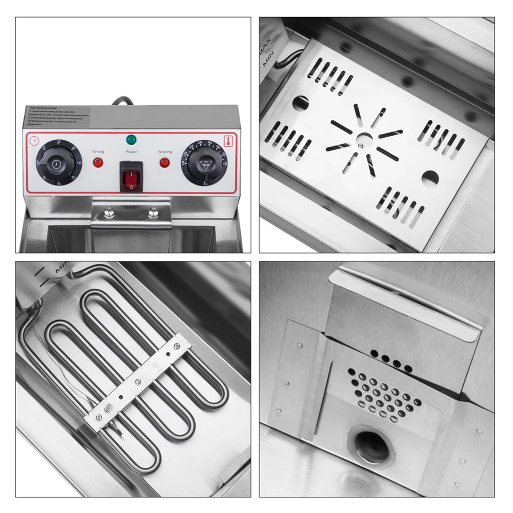 16L Stainless Steel Double Tank Deep Fryer 3400W M107