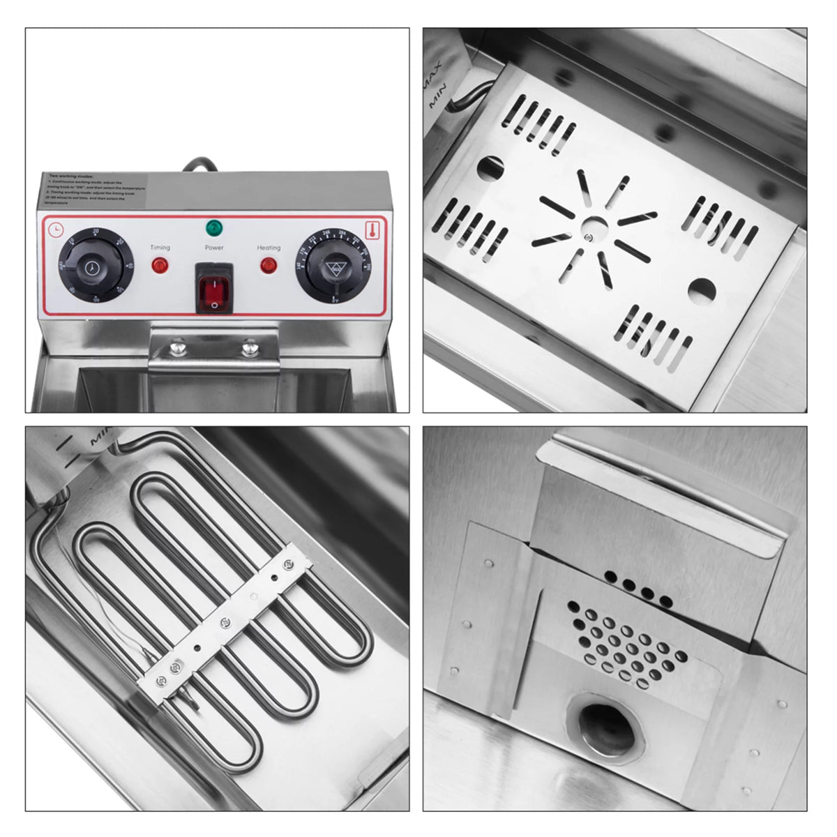 16L Stainless Steel Double Tank Deep Fryer 3400W M107