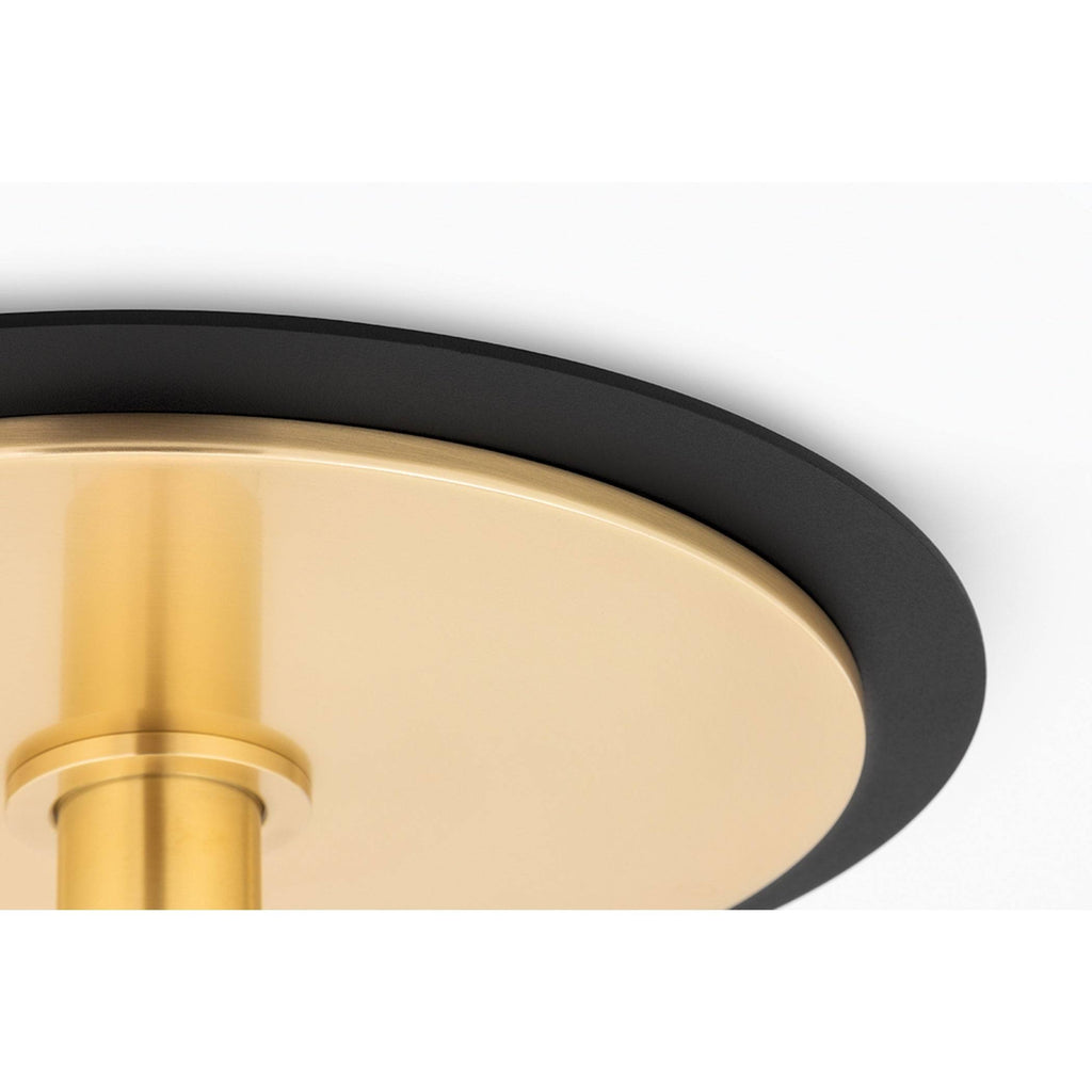 1 Light Large Flush Mount Aged Brass/Black V59887