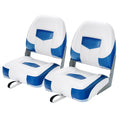2PCS Low Back Folding Boat Seat Black & Grey Y109065