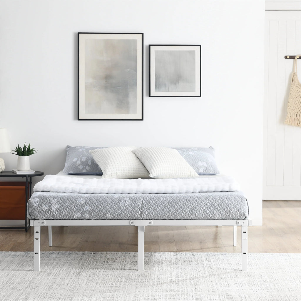 Heavy Duty Steel Slat Twin Platform Bed Frame, Black N6046