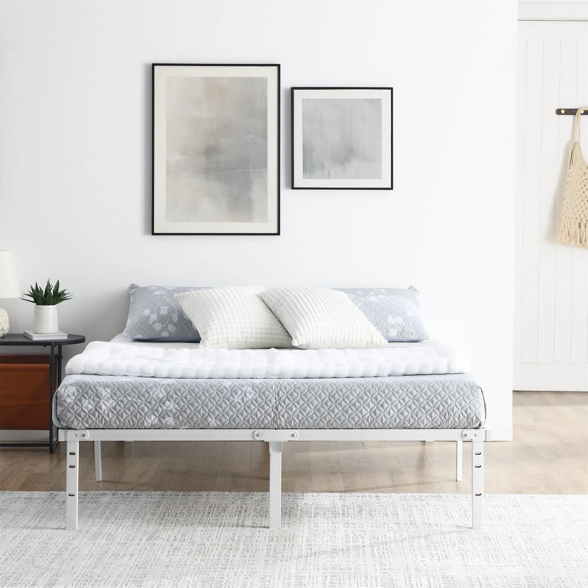 Heavy Duty Steel Slat Twin Platform Bed Frame, Black N6046