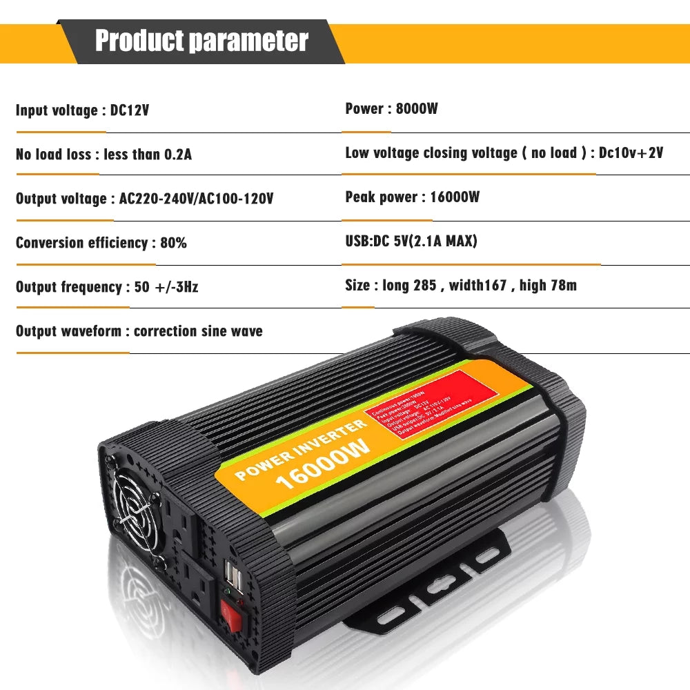 16000W Peak Power Inverter with Dual USB Port R892299