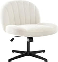 Armless Ergonomic Fabric Padded Wide Seat Desk Chair U334