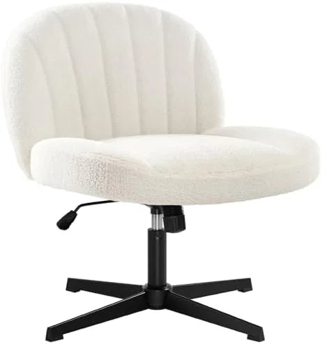 Armless Ergonomic Fabric Padded Wide Seat Desk Chair U334