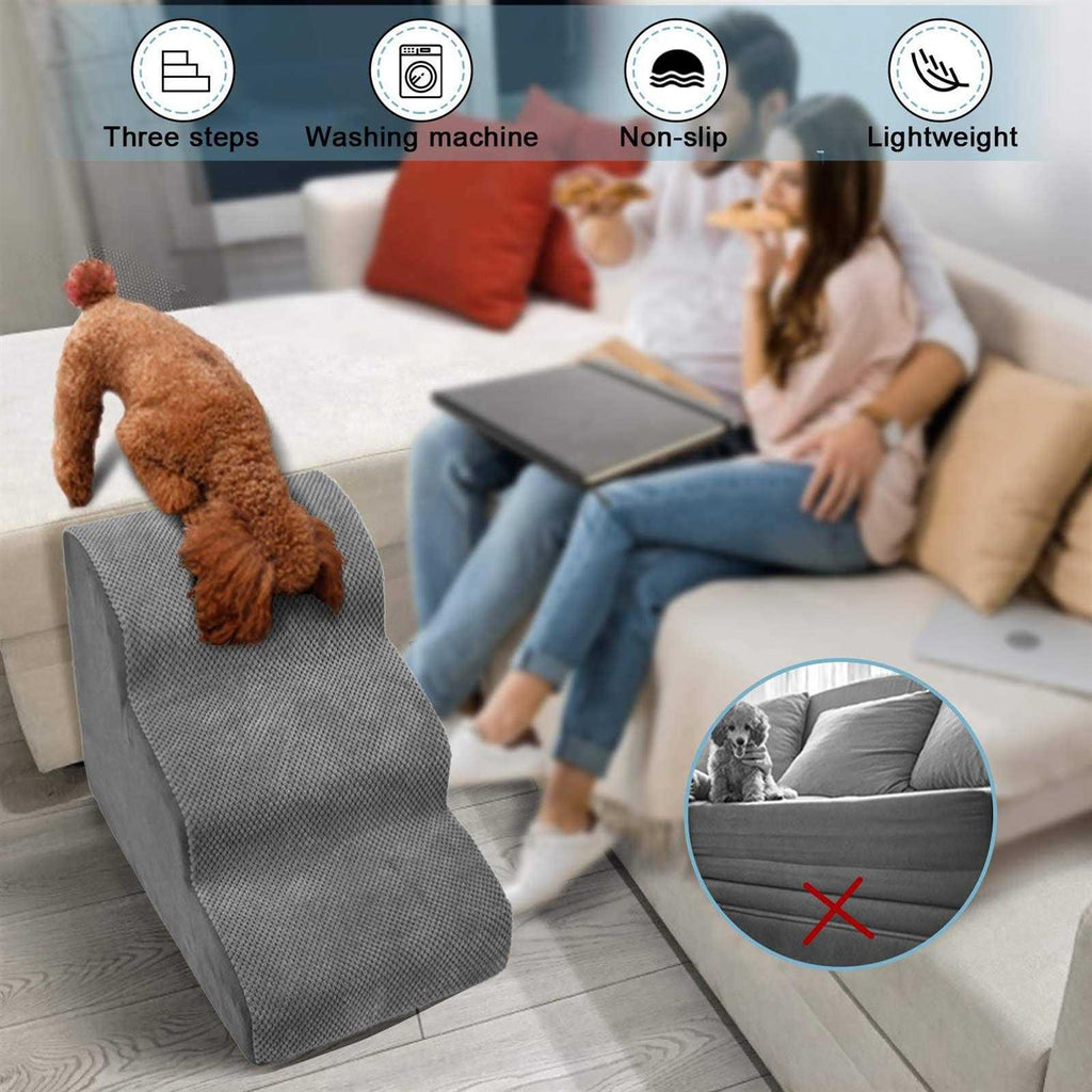 3 Tiers Non-Slip High Density Foam Dog Steps N58146