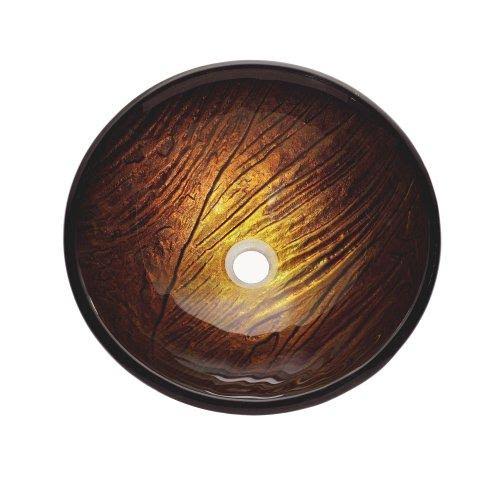 Gold Glass Vessel Sink and Waterfall Faucet U772