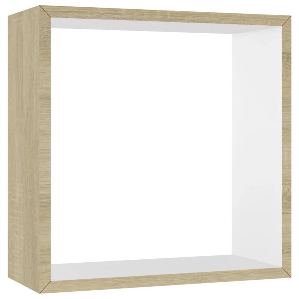 Set of 3 MDF Wall Mounted Floating Shelves White Sonoma Oak U85344