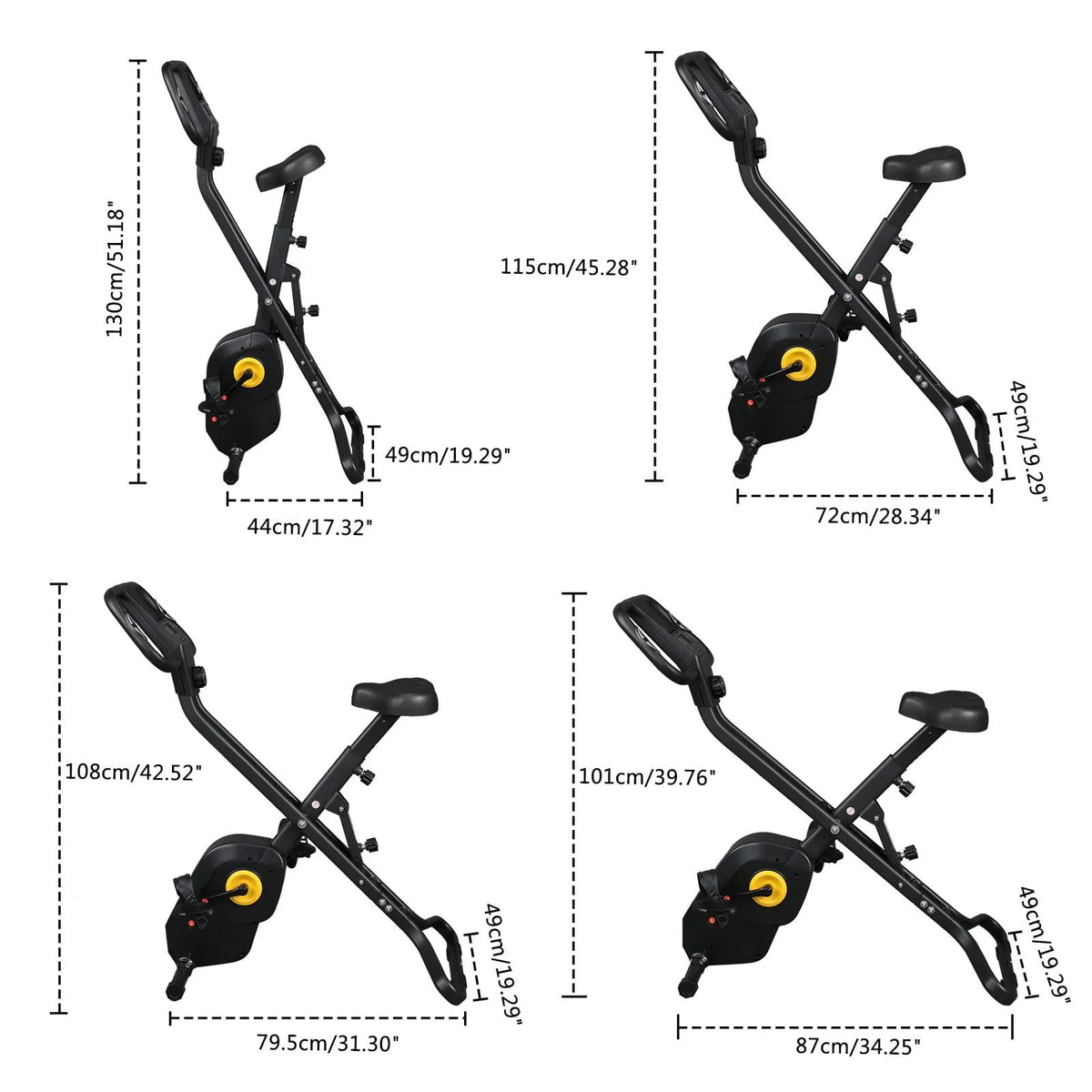 Adjustable Folding Stationary Exercise Bike I7587