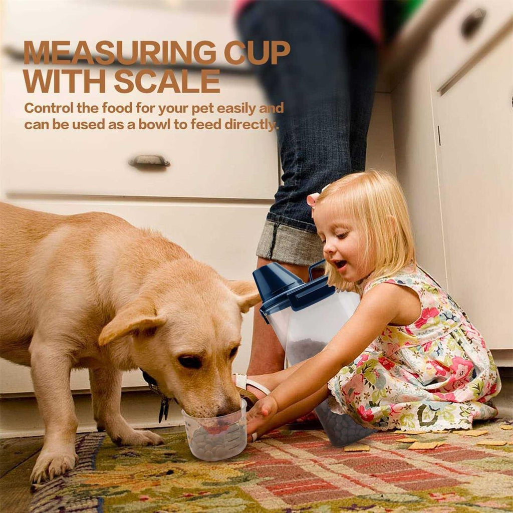 Airtight Pet Food Storage Container with Pour Spout and Measuring Cup E447