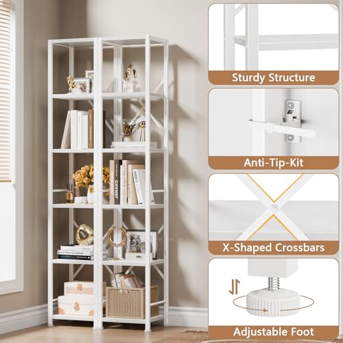 6 Tier Metal and Wood Bookshelf X721