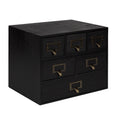 Black 6 Drawer Wood Desk Drawer Set with Letter Holder X2473