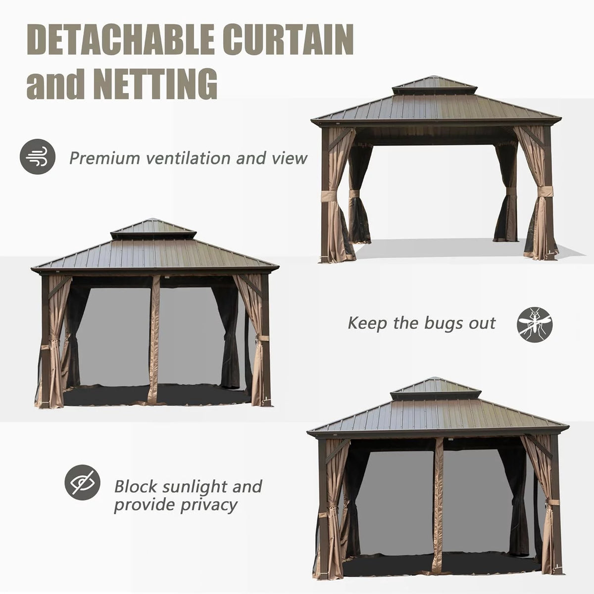 10x10x9.5ft Hardtop Gazebo V124609