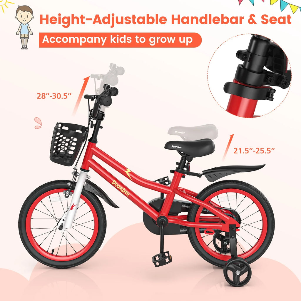 16'' Kids Bike with Training Wheels and Basket I85535