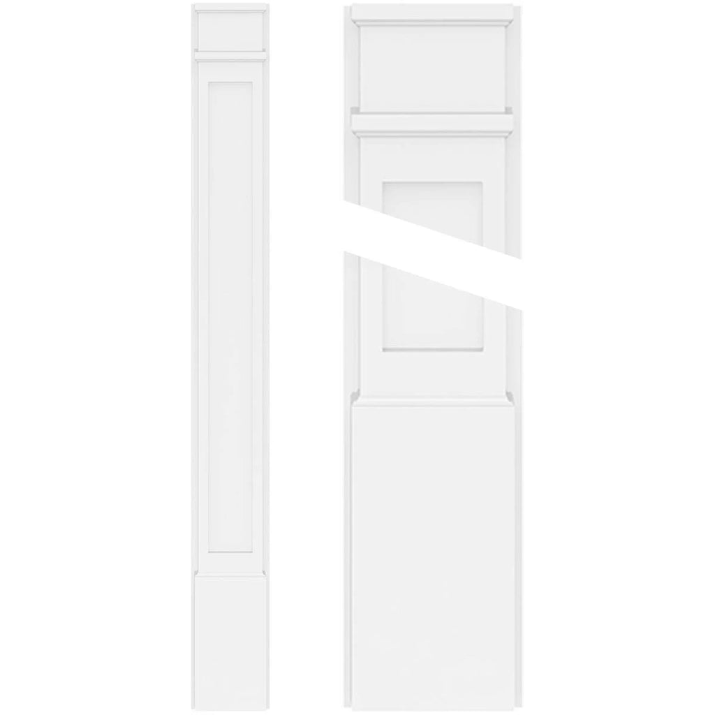 Flat Panel PVC Pilaster with Decorative Capital & Base (Pair) H529839