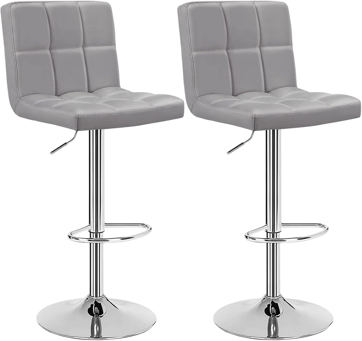 Black Set of 2 Swivel Adjustable Bar Stools with Arms P483