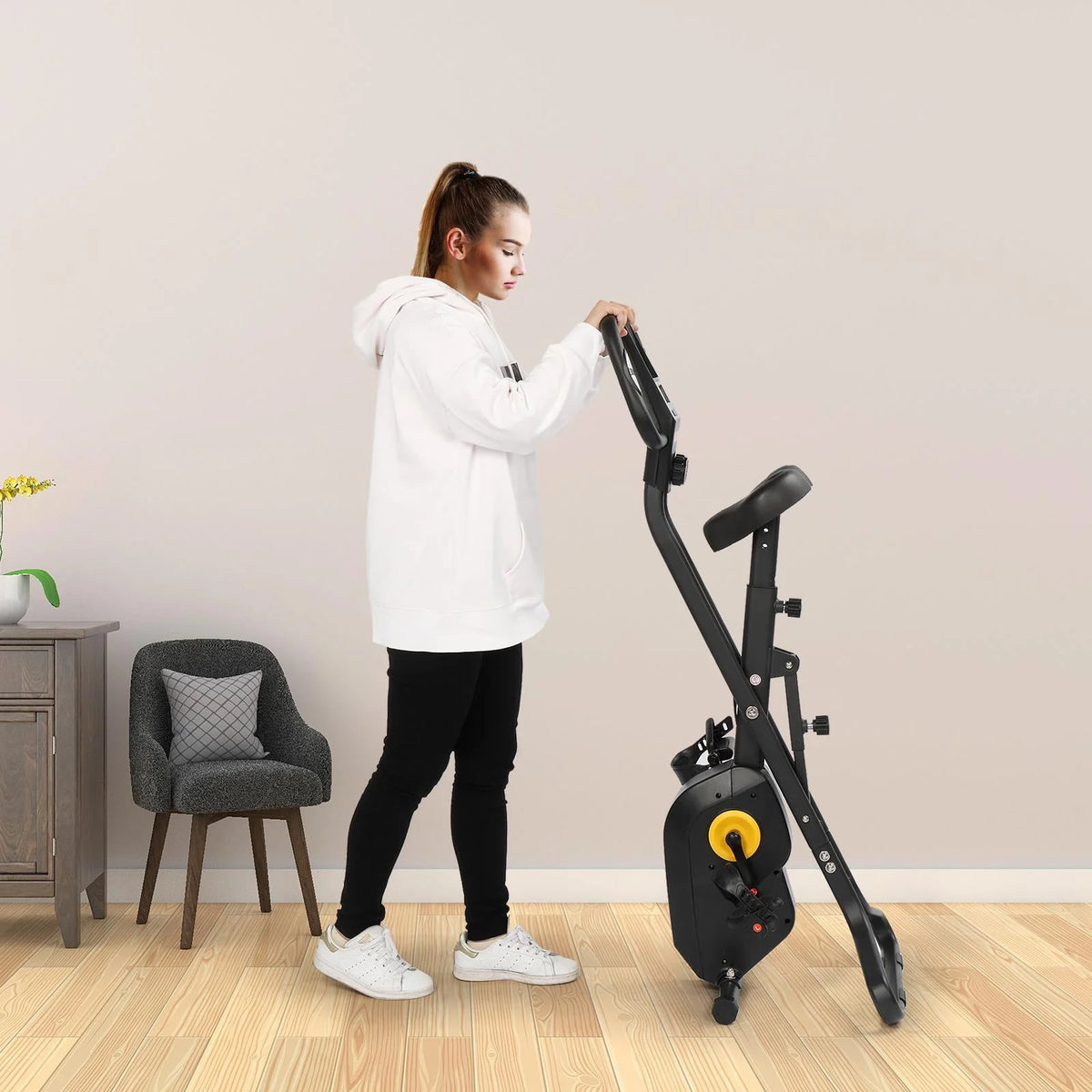 Adjustable Folding Stationary Exercise Bike I7587