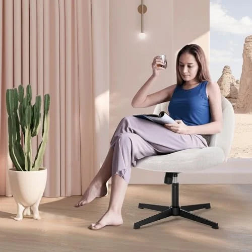 Armless Ergonomic Fabric Padded Wide Seat Desk Chair U334